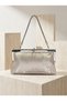 Skin Color Satin Soft Leather Metal Stone Pearl Detailed Chain Strap Crystal Stone Women's Evening Dress Bag - 3