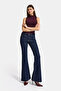 جينز نسائي من قماش الدنيم المرن من نوع Indigo Selvedge 7s6-50 SLN05 Flare Fit