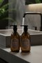 Set of 2 Amber Glass Soap Dispensers - 500 ml Liquid Soap and Lotion Bottle Dispenser - 8