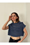 Perforated Crop Spring Knitwear Women's Indigo - 6