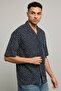 Patterned Shirt With Revere Collar And Short Sleeves - 4