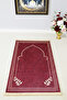 Decorative Digital Printed Claret Red Non-Slip Base Prayer Mat 75X120 - 2