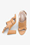 Ronica Women's Genuine Leather Heeled Sandals - Tan - 4