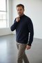 Half Turtleneck Wool Navy Blue Knitwear Sweater - 2