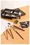 Flat Tip Number 4 Painting Brush 1 Pack of 5 Sable Cut Tip Brush Set Gouache Water-Based Acrylic Oil B - 5