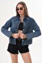 Women's Double Pocket Detailed Denim Jacket 260190 - 2