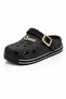 Black Stone Platform Women's Slippers - Stylish Sabo Pool Sea with Knitted Cord Straps
