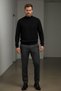 Half Turtleneck Woolen Black Knitwear Sweater - 4