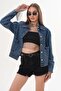 Women's Double Pocket Detailed Denim Jacket 260190 - 4