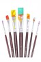 Flat Tip Number 4 Painting Brush 1 Pack of 5 Sable Cut Tip Brush Set Gouache Water-Based Acrylic Oil B - 2