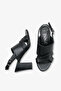 Ronica Women's Genuine Leather Heeled Sandals - Black - 4