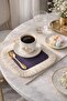 Luxurious Purple Fringed Coffee Side Presentation Cocktail Napkin - Simple Bohemian Lilac Ecru Coaster Tissue - 6