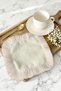 Elegant Leaf Motif Fringed Bohemian Presentation Napkin - Natural Bohemian Green Cream Coaster Tissue - 6