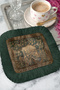 Elegant Antique Palace Garden Tasseled Presentation Napkin - Vintage Classic Green Coaster Tissue