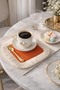 Karamel Luxury Fringed Decorative Fabric Napkin - Warm Bohemian Cream Fringed Coaster Tissue - 8