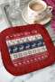 Nordic Deer Motif Fringed Presentation Napkin-Winter House Rustic Red Navy Blue Coaster Tissue - 8