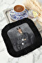 Stylish Horse Portrait Patterned Tassel Presentation Napkin - Masculine Horse Classic Black Coaster Tissue - 2
