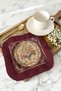 Elegant Vintage Floral Fringed Presentation Placemat Tissue-Chic Nostalgic Burgundy Cream Presentation Napkin - 8