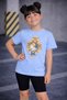 Girl's 3-Piece Summer T-Shirt and Leggings Set Cotton Mirrored Princess Print Casual Bottom Top Set - 2