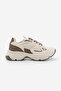 Women's Sneakers High Thick Sole Multi-Part Lace-Up Sneakers Vader Ecru - 3