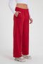 Red Sweatpants, Stretchable Diving Fabric, Comfortable Fit, Elastic Waist, Wide Legs - 6