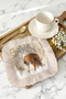 Wild Nature Tigers Tasseled Presentation Napkin - Bohemian Cream Coaster Tissue with Tiger Pattern