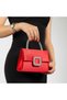 Women's Stoned Satin Portfolio Red Evening Dress Bag - 2