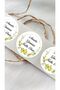 Mother's Day Yellow Daisy Round Sticker - 24 Pieces Decoration, Gift, Packaging Sticker Ag1