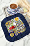 Mediterranean Ceramic Mosaic Fringed Presentation Placemat Tissue - Colorful Bohemian Blue Yellow Presentation Napkin - 7