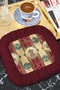 Palace Elegance Fringed Presentation Placemat Tissue-Classic Gold Burgundy Colored Presentation Napkin - 8