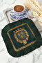 Palace Splendor Fringed Coffee Side Presentation Napkin-French Elegance Classic Green Coaster Tissue - 3