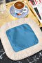 Royal Blue Fringed Presentation Napkin - Nordic Style Cream Fringed Coaster Presentation Napkin - 6