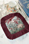 Exotic Jungle Animals Fringed Presentation Napkin - Tropical Charm Bohemian Burgundy Coaster Tissue - 6