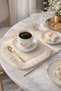 Geometric Luxury Fringed Presentation Napkin - Timeless Bohemian Gold-Colored Patterned Coffee Presentation Napkin - 8