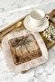 Tropical Vintage Shiny Tasseled Presentation Napkin - Timeless Palm Nostalgic Beige Coaster Tissue - 3