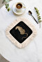 Luxurious Charming Panther Fringed Presentation Napkin - Elegant Safari Bohemian Black Coaster Tissue - 4