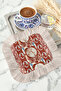 Elegant Palace Horse Motif Fringed Presentation Napkin - Classic Avant-Garde Red Cream Coaster Tissue