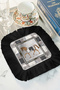 Luxurious Horse Patterned Fringed Presentation Napkin - Classic Equestrian Bohemian Black Gray Brown Presentation Handkerchief