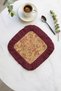 Luxurious Decorative Baroque Fringed Presentation Napkin - Stylish Retro Burgundy Gold-Colored Coffee Side Presentation Napkin - 3