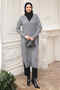 Gray Cool Yarn Buttoned Knit Cardigan - 3