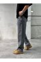 Men's Baggy Fit Gray Washed Jeans - 4