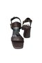 Byk Double Straped, Gold Buckle Detail, Thick Heel, Stylish and Elegant Women's Shoes - 6