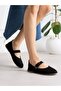 Avenu Black Buckle Women's Ballerinas - 4