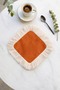 Karamel Luxury Fringed Decorative Fabric Napkin - Warm Bohemian Cream Fringed Coaster Tissue - 3