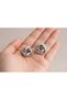 Women's Knot Model Earrings Gold and Silver Color Shiny Curved Design Daily and Stylish Use - 5