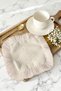 Geometric Luxury Fringed Presentation Napkin - Timeless Bohemian Gold-Colored Patterned Coffee Presentation Napkin - 2