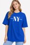 New York Ny Printed Cotton Relaxed Fit Round Neck Unisex T-Shirt