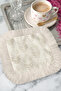 Elegant Leaf Motif Fringed Presentation Placemat Tissue - Natural Bohemian Cream Striped Presentation Napkin - 2