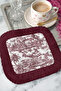 French Country Elegant Fringed Presentation Napkin - Classic Elegance Nostalgic Burgundy Coffee Side Presentation Handkerchief - 4