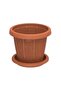 Cedargrain Flowerpot with Tray 6" - 5